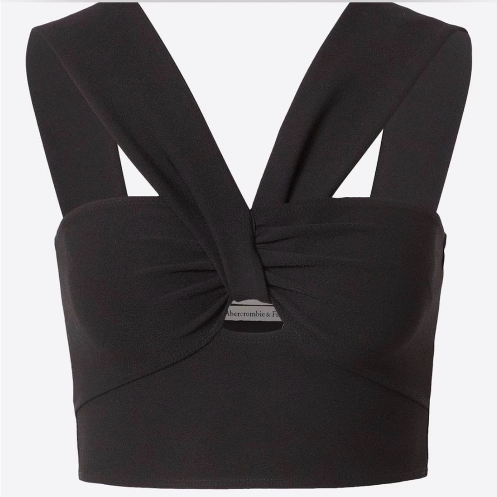 Abercrombie & Fitch Black Twist Front Crop Top